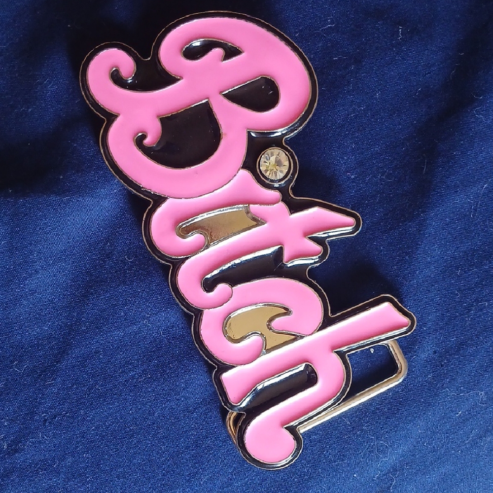 Chic Pink and Silver Statement Belt Buckle